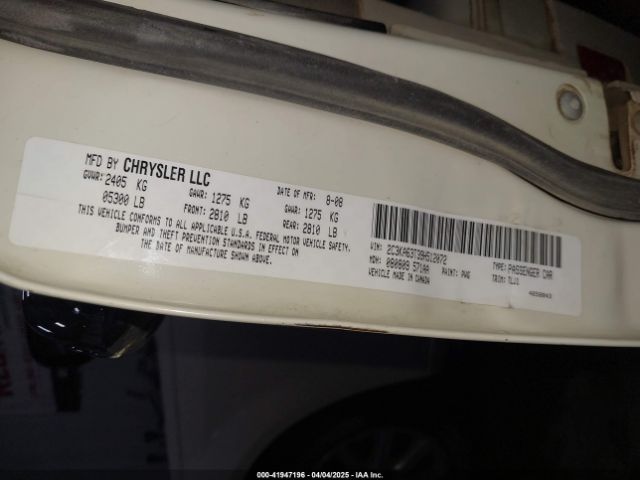 2009 CHRYSLER 300C 2C3KA63T39H512072 Photo 8