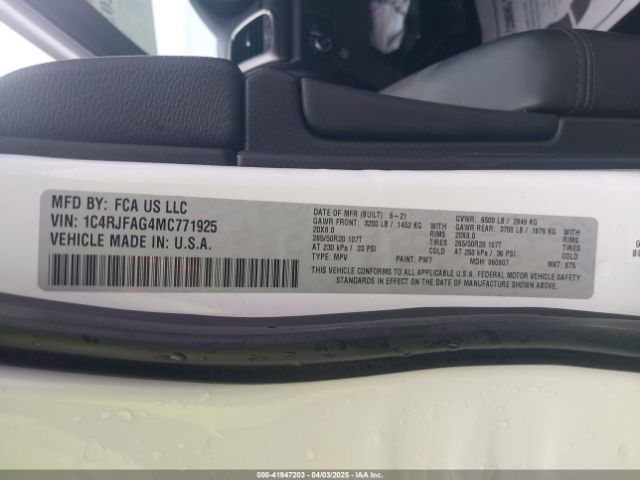 1C4RJFAG4MC771925 Jeep Grand Cherokee Laredo X 4x4