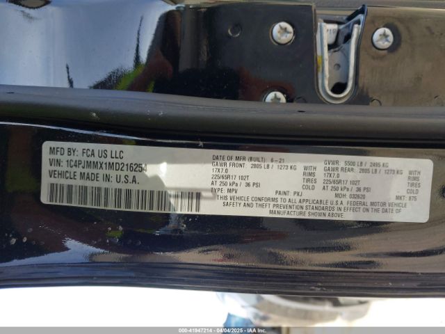 1C4PJMMX1MD216254 Jeep Cherokee Latitude Lux 4x4