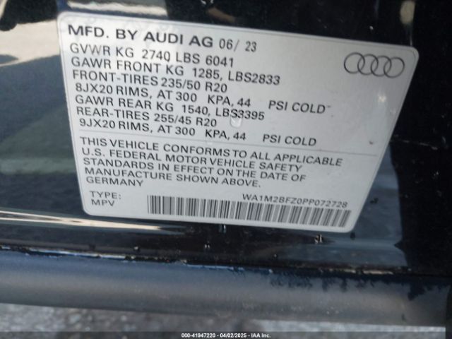 2023 AUDI Q4 E-TRON WA1M2BFZ0PP072728 Photo 8