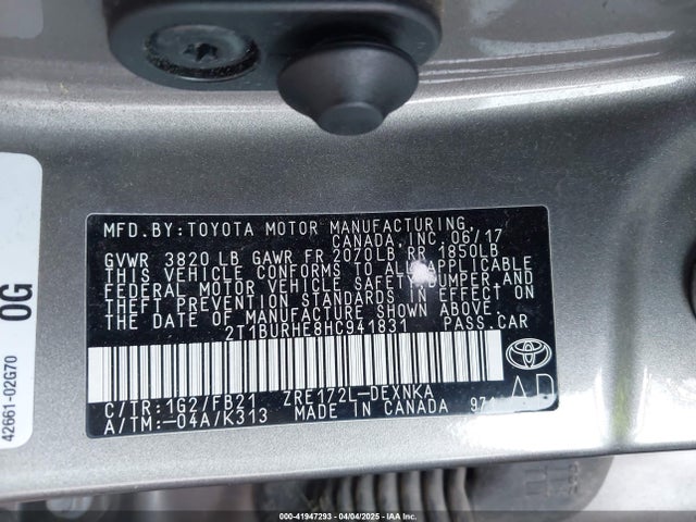 Toyota COROLLA LE 2017 2T1BURHE8HC941831 Image 9