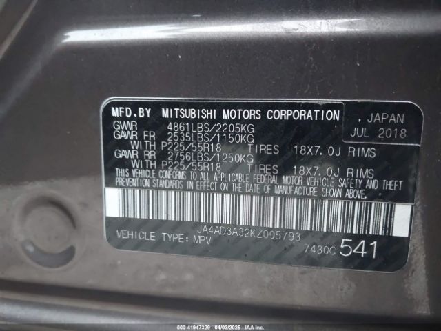 JA4AD3A32KZ005793 Mitsubishi Outlander Se