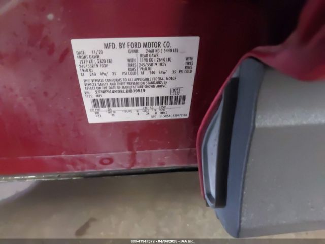 2FMPK4K98LBB39819 Ford Edge Titanium