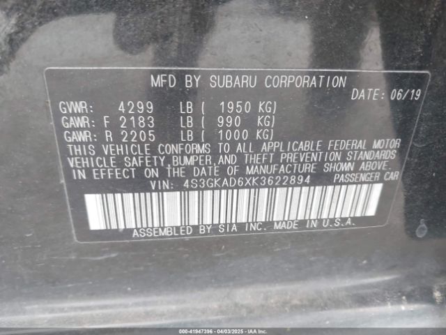 4S3GKAD6XK3622894 Subaru Impreza 2.0i Premium