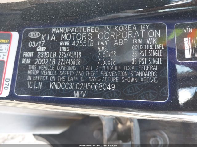 KNDCC3LC2H5068049 KIA NIRO EX
