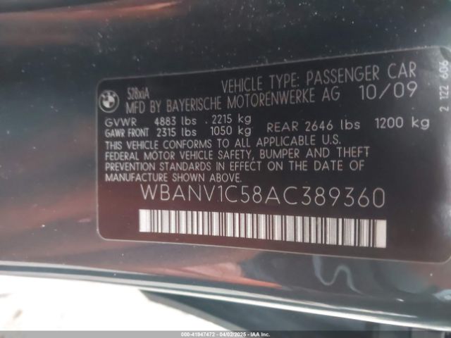 2010 BMW 528I WBANV1C58AC389360 Photo 8