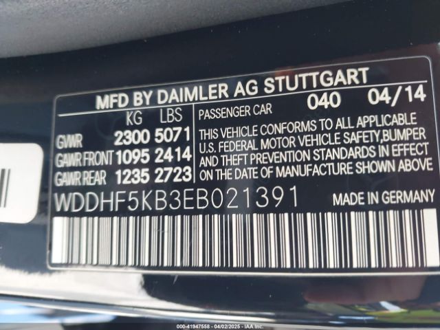 WDDHF5KB3EB021391 Mercedes-Benz E 350
