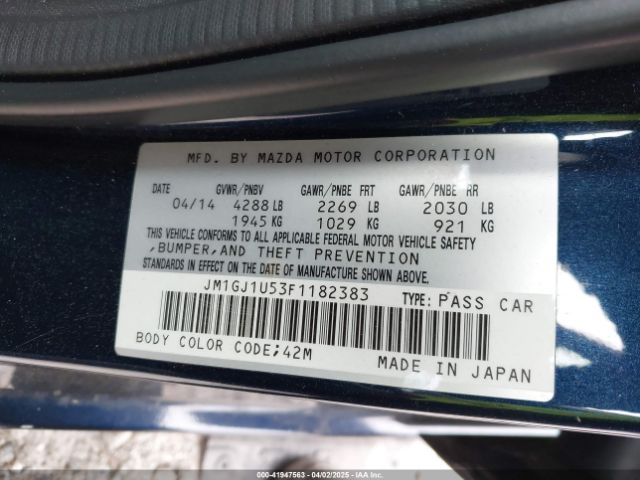 JM1GJ1U53F1182383 Mazda Mazda6 I Sport