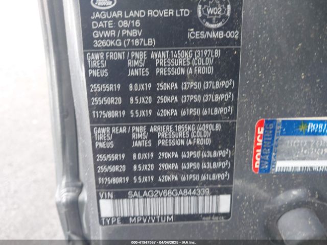 SALAG2V68GA844339 Land Rover LR4