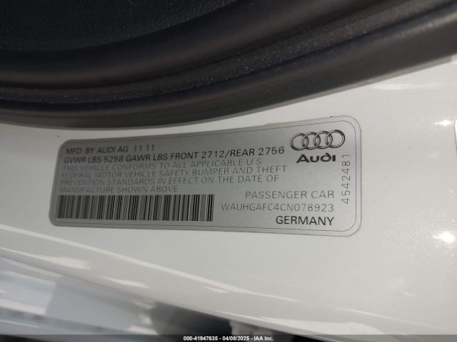 2012 AUDI A6 WAUHGAFC4CN078923 Photo 8