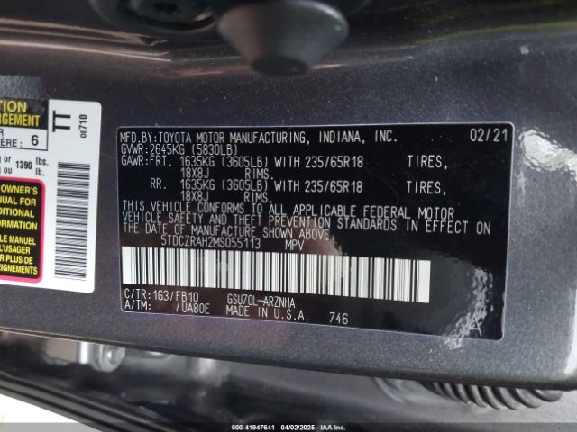 5TDCZRAH2MS055113 Toyota Highlander L