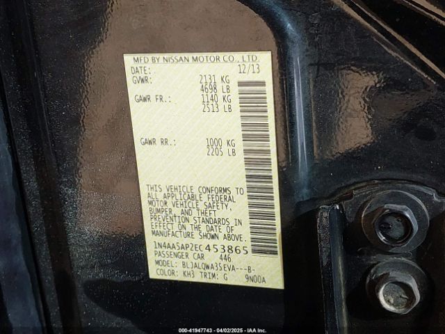 1N4AA5AP2EC453865 Nissan Maxima 3.5 S