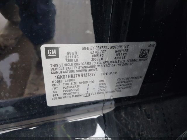 1GKS1HKJ7HR137877 GMC YUKON XL DENALI