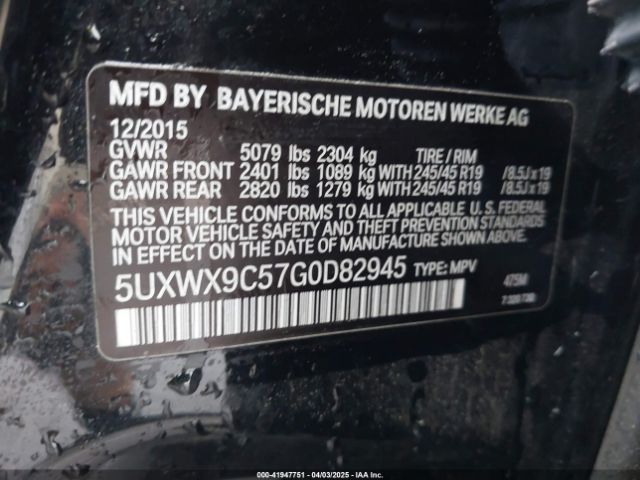 5UXWX9C57G0D82945 BMW X3 Xdrive28i