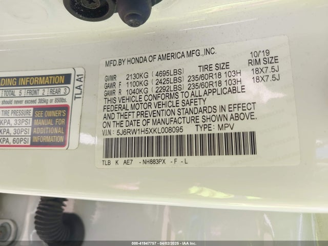 5J6RW1H5XKL008095 Honda CR-V EX
