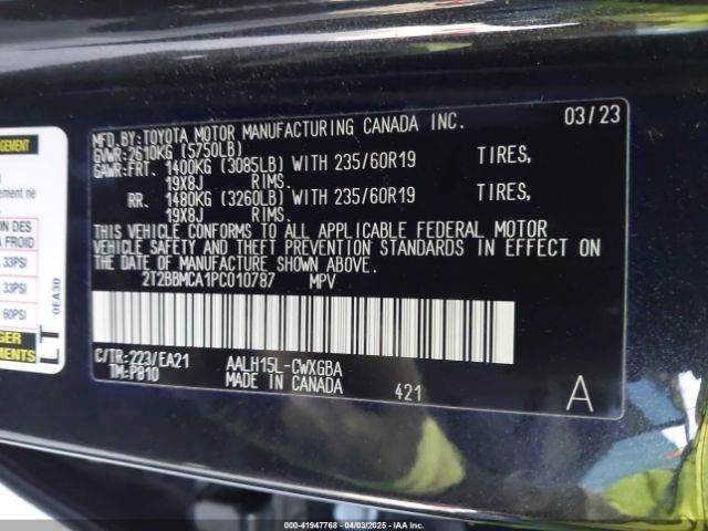 2T2BBMCA1PC010787 Lexus Rx 350h Premium