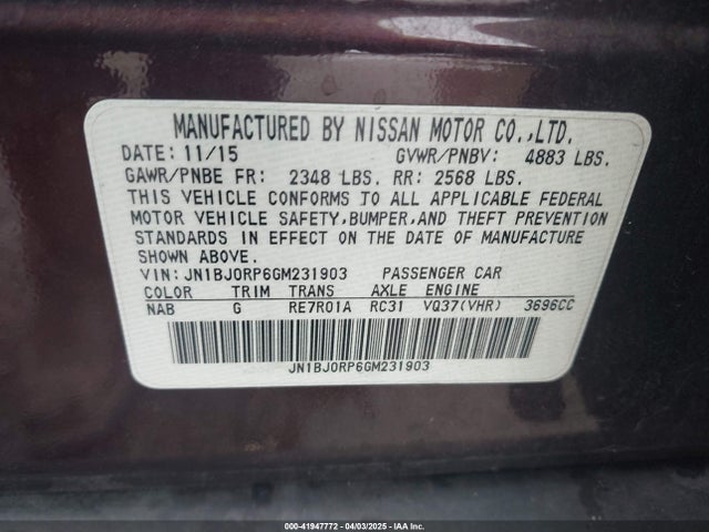 JN1BJ0RP6GM231903 Infiniti QX50