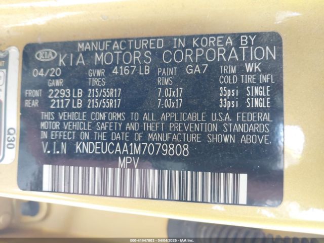 KNDEUCAA1M7079808 KIA SELTOS S