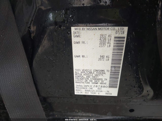 1N4AL3APXJC287880 Nissan Altima 2.5 S