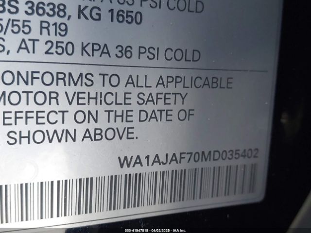 WA1AJAF70MD035402 Audi Q7 Premium 45 Tfsi Quattro Tiptronic