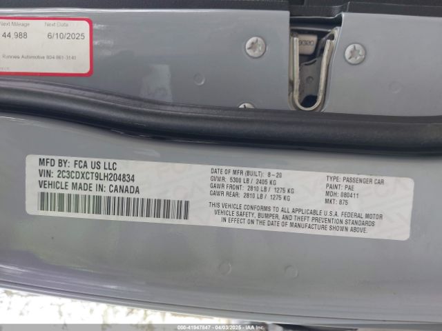 2C3CDXCT9LH204834 Dodge Charger R/t Rwd
