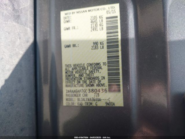 1N4AA6AP7GC380436 Nissan Maxima 3.5 Sl