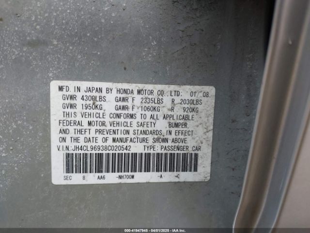 2008 ACURA TSX JH4CL96938C020542 Photo 8