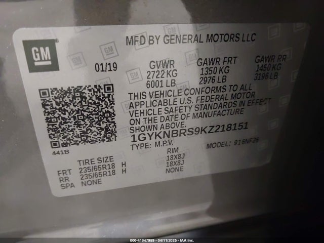2019 CADILLAC XT5 1GYKNBRS9KZ218151 Photo 8