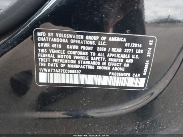 1VWAT7A37EC068537 Volkswagen Passat 1.8t Wolfsburg Edition