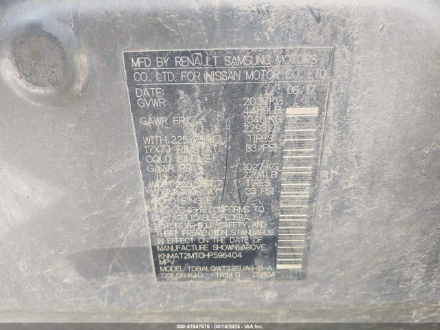 KNMAT2MT0HP596404 Nissan ROGUE SV