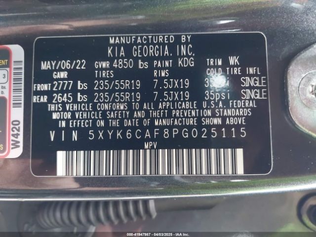 5XYK6CAF8PG025115 KIA Sportage X-line