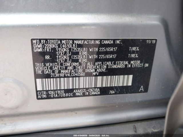 2020 TOYOTA RAV4 2T3H1RFV4LC040560 Photo 8
