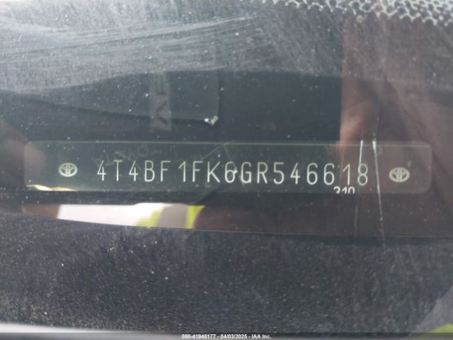 4T4BF1FK6GR546618 Toyota CAMRY LE