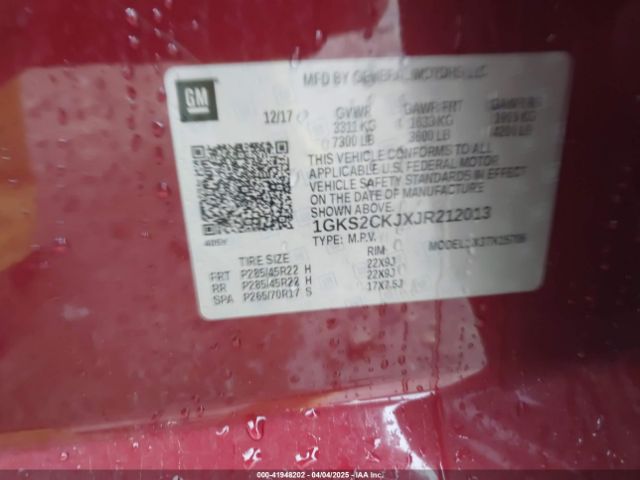 1GKS2CKJXJR212013 GMC YUKON DENALI