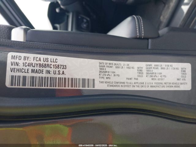 1C4RJYB68RC158733 Jeep Grand Cherokee 4xe
