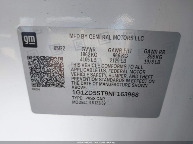 2022 CHEVROLET MALIBU 1G1ZD5ST9NF163968 Photo 8