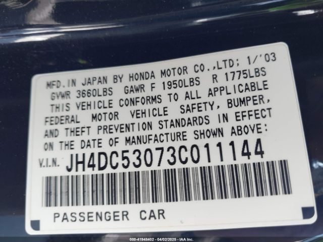 2003 ACURA RSX JH4DC53073C011144 Photo 8