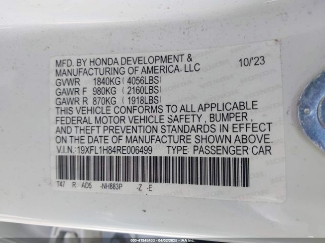19XFL1H84RE006499 Honda Civic Sport Touring