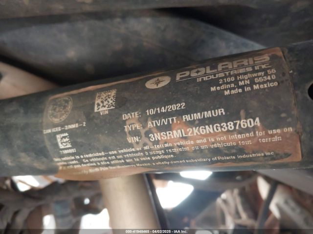 2022 POLARIS RZR 3NSRML2K6NG387604 Photo 9