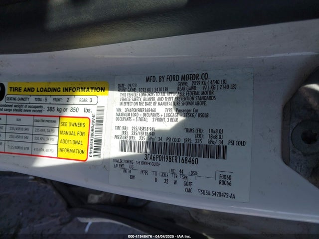 3FA6P0H98ER168460 Ford FUSION SE