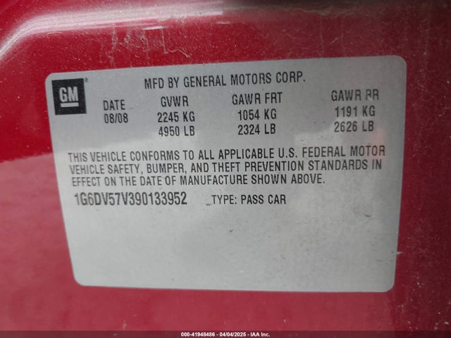 2009 CADILLAC CTS 1G6DV57V390133952 Photo 8