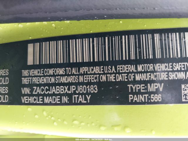 ZACCJABBXJPJ60183 Jeep Renegade Latitude Fwd