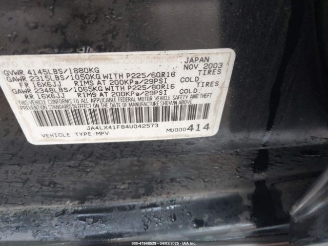 2004 MITSUBISHI OUTLANDER JA4LX41F84U042573 Photo 8