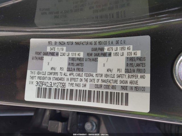 Mazda Mazda3 Select Package 2020 3MZBPACL9LM127098 Image 9