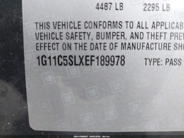 1G11C5SLXEF189978 Chevrolet MALIBU 1LT