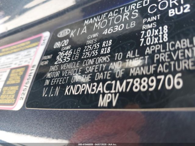 KNDPN3AC1M7889706 KIA Sportage Ex