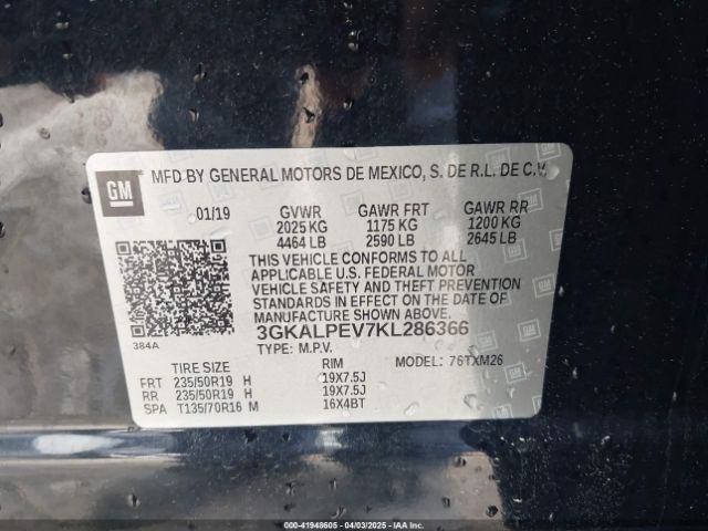 3GKALPEV7KL286366 GMC Terrain Slt