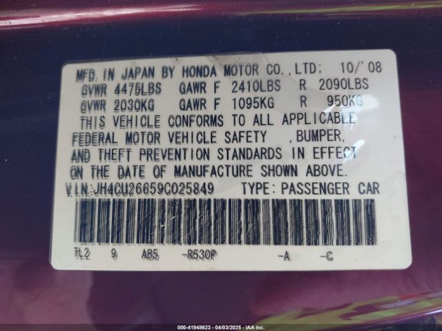 2009 ACURA TSX JH4CU26659C025849 Photo 8