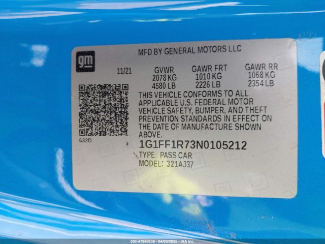 2022 CHEVROLET CAMARO 1G1FF1R73N0105212 Photo 8