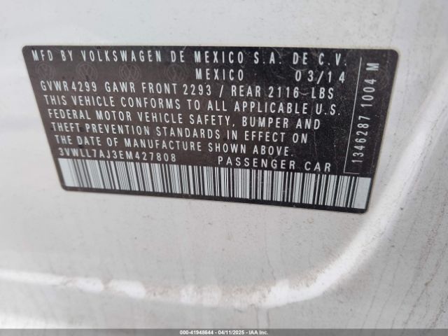 3VWLL7AJ3EM427808 Volkswagen Jetta 2.0l Tdi